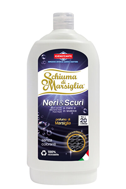 Schiuma din Marsiglia Detergent de rufe lichid Schiuma di Marsiglia, Haine negre si inchise la culoare, 20 spalari, 1L