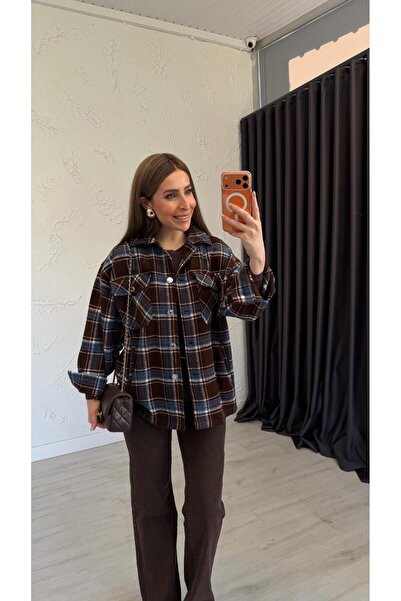 elif teke Ekose Ceket Gömlek Lacivert