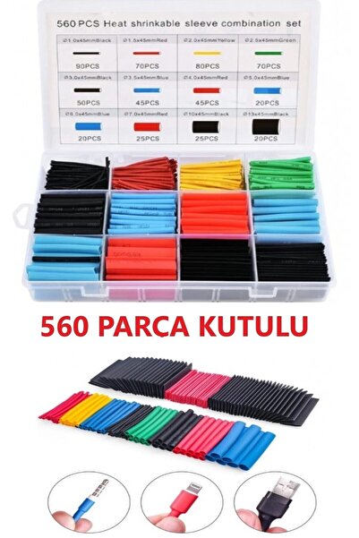 hipiylow 560 Adet Isıyla Daralan Makaron Seti Kablo Koruyucu Kablo Yalıtım Ta...