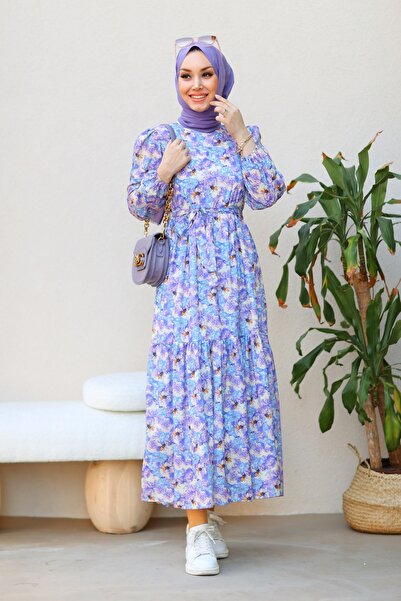 Kombinazon Φόρεμα λιλά με σχέδιο μέλισσας Lavinya