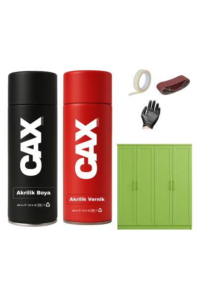 caxcolors AHŞAP&LAKE DOLAP BOYASI ÖZEL YAPIM AKRİLİK SPREY BOYA 400 ML + PARL...