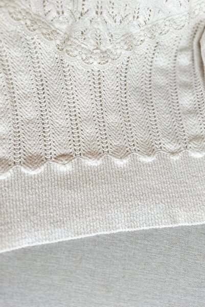 Kombinazon Pulover Mibra cu dantelă ecru