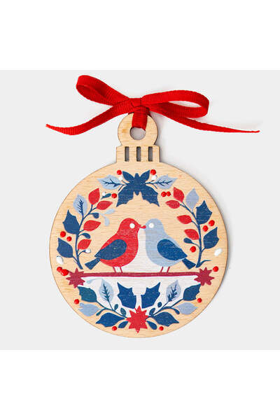 I WOOD BE Ornament de pasăre (glob de Crăciun din lemn)