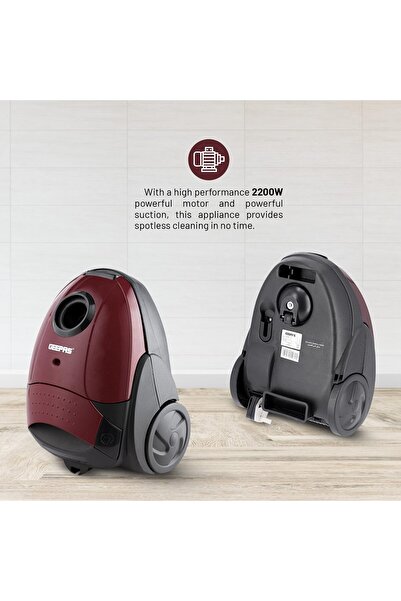 RADIOTRONICS Geepas GVC2594 Vacuum Cleaner with Dust Bag, 2200W - 1.5L - Dust Full Indicator