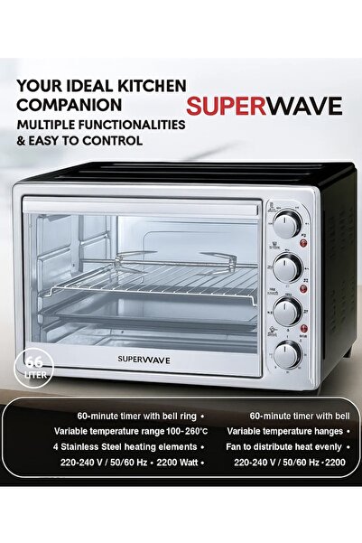 Super Wave Superwave 66L 2200W Electric Oven + Grill