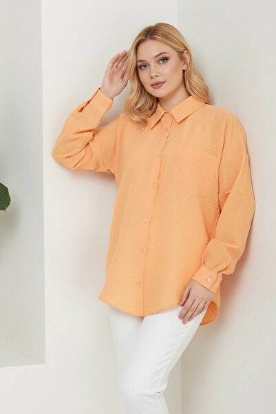 hiramir Kadın Oversize Yeni Sezon Pera Keten Gömlek