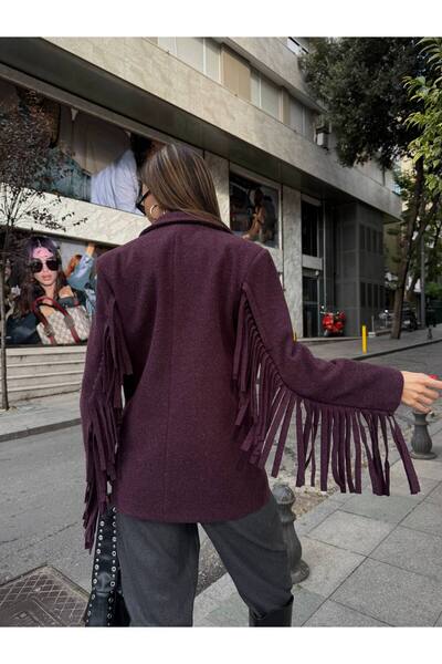 Rabury Butik Elora Kolları Püsküllü Kaşe Blazer Ceket