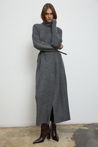 QANU Slit Knitwear Tunic Gray