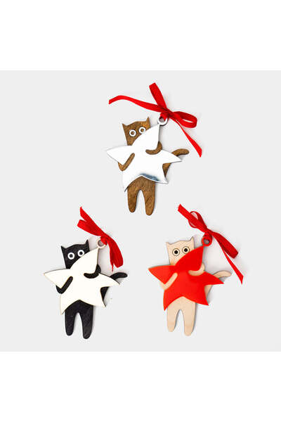 I WOOD BE Ornament stea din plexiglas cu pisică