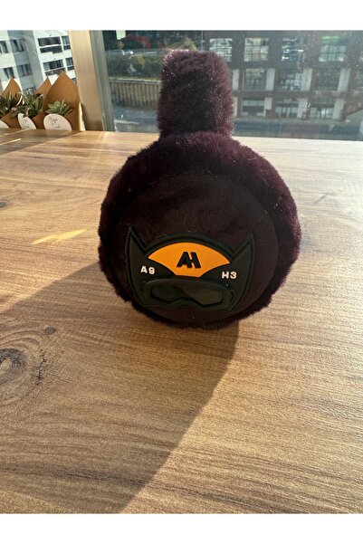 Blotch Winter Foldable Over-Ear Spider-Man Figure Black and Orange Color Cute Fluffy Plush Headphones