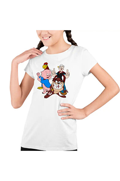 OEM Tricou Copii Fete Foghorn Taz Popey Porky Looney Tunes