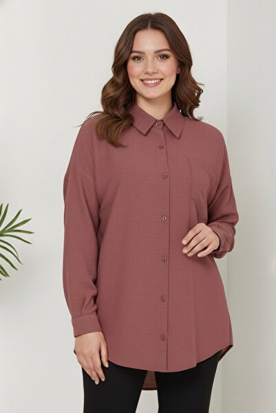 hiramir Kadın Oversize Yeni Sezon Pera Keten Gömlek