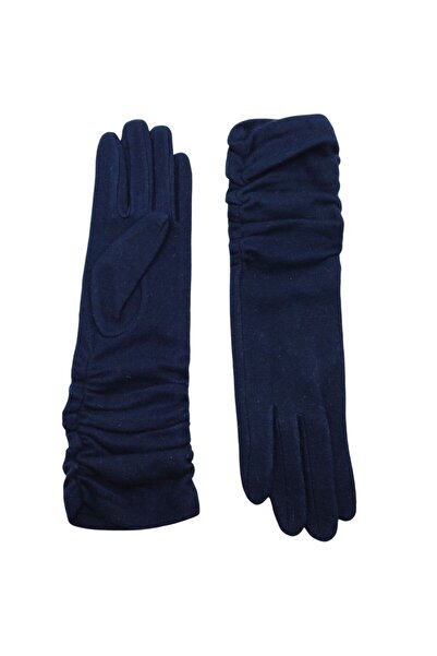 AXE SPORTSWEAR Women's Winter Navy Blue Long Soft Textured Felt Gloves