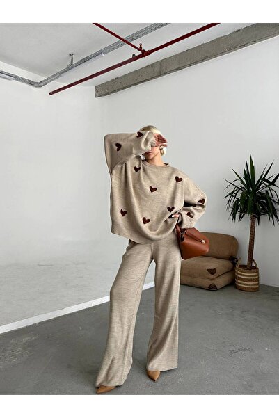 GİYSİ DÜNYASI 57 Triko Takim Kazak Pantalon 2 Li̇ Takim