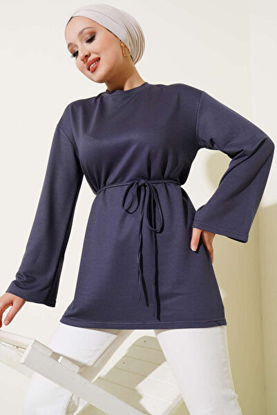 Smy moda Іспанська туніка з шнурівкою на рукавах і велосипедним коміром