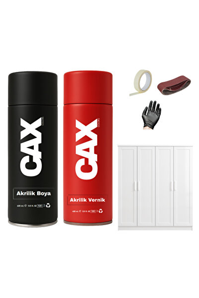 caxcolors AHŞAP&LAKE DOLAP BOYASI ÖZEL YAPIM AKRİLİK SPREY BOYA 400 ML + PARL...