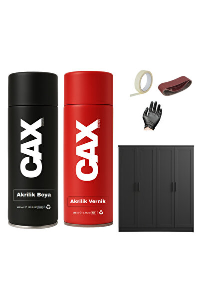 caxcolors AHŞAP&LAKE DOLAP BOYASI ÖZEL YAPIM AKRİLİK SPREY BOYA 400 ML + PARL...