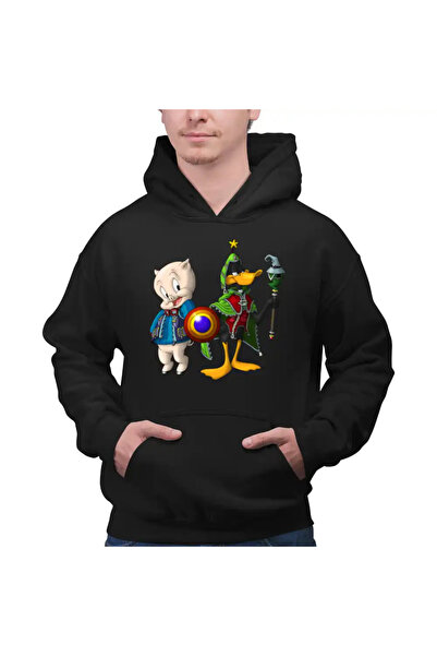 OEM Мъжки суичър с качулка Porky Daffy Wizard Looney Tunes