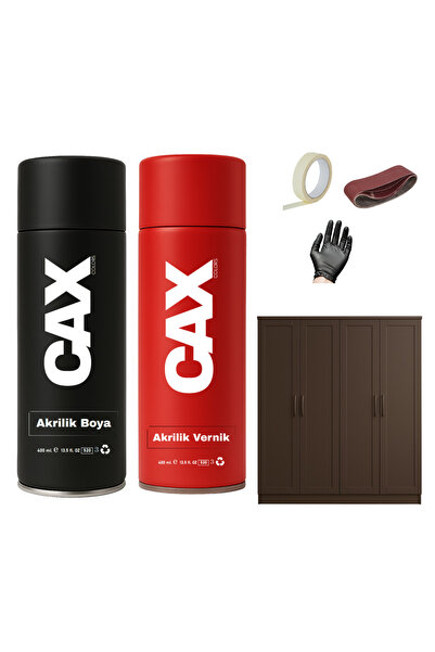 caxcolors AHŞAP&LAKE DOLAP BOYASI ÖZEL YAPIM AKRİLİK SPREY BOYA 400 ML + PARL...