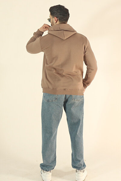 INFLUYENTE Ανδρικό χειμερινό φούτερ με μαλακή υφή με φλις εσωτερικά - κανονική κουκούλα με τσέπη καγκουρό