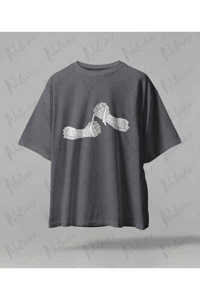 Nulivez تي شيرت كبير الحجم للجنسين مطبوع بتصميم الرسوم المتحركة عالي الجودة