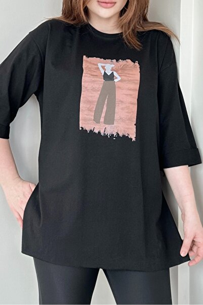 Kombinazon Γυναικείο μπλουζάκι Halter με τύπωμα μαύρο