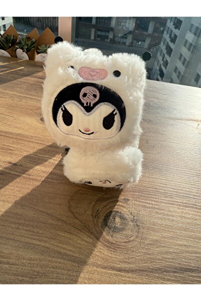 Blotch Winter Earmuffs That Protect from the Cold, Featuring Kuromi, Fluffy White Color, Cute Plush Earmuffs for Girls