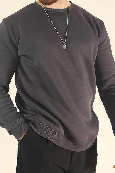 INFLUYENTE Ανδρικό φούτερ με φλις εσωτερικά - Κανονικό λαιμόκοψη