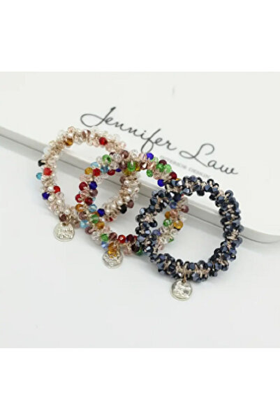 TChic 3-Piece Crystal Stone Rubber Buckle