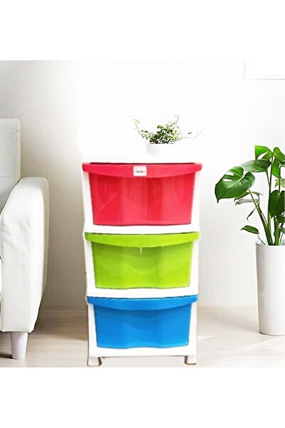 Generic Home Ease Plastic Storage Unit with 3 Wide Colorful Drawers - Practical Design Provides Enough Space