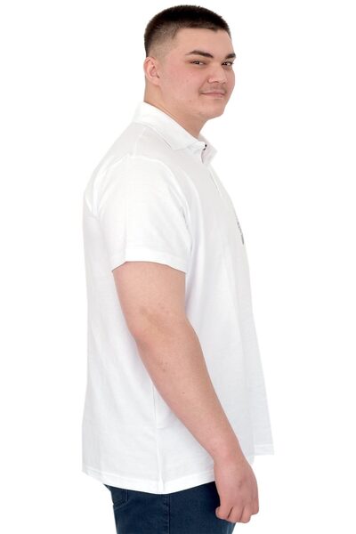 ModeXL Ανδρικό μπλουζάκι Mode XL Plus Size Polo Sail Boat U25302 Λευκό