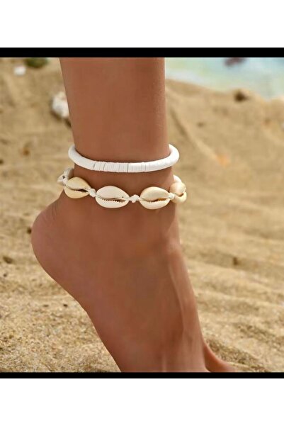 Arescollection 2-Piece Seashell Elegant and Stylish Rope Anklet