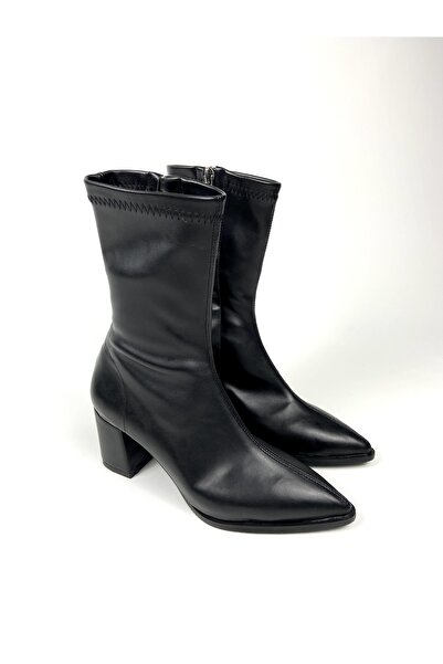 Gloriys Ayakkabı & Çanta Stretch Boots Thick Heel 6 cm Heel Comfortable Mold 01602