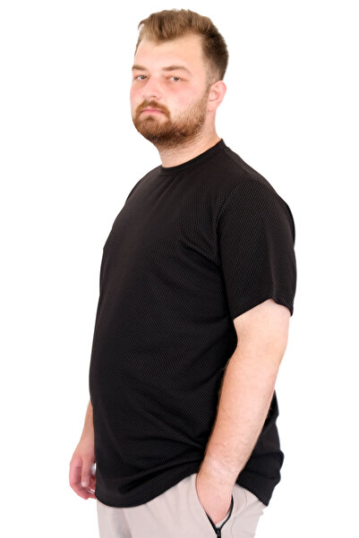 ModeXL Fashion XL Large Size Men's T-Shirt Crew Neck Dore U25034 Black