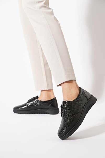 Moda Pie Norgert Bağlı cu imprimeu Pantofi de damă din piele naturală din pie...