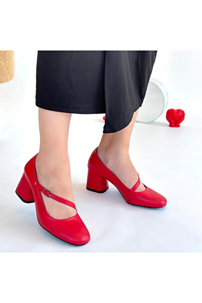 GökTR Kier Red Skin Heeled Shoes
