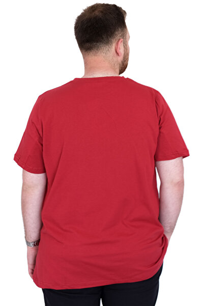 ModeXL Ανδρικό μπλουζάκι μεγάλου μεγέθους Mode XL με λαιμόκοψη ORIGINALS U25038 Βουργουνδία