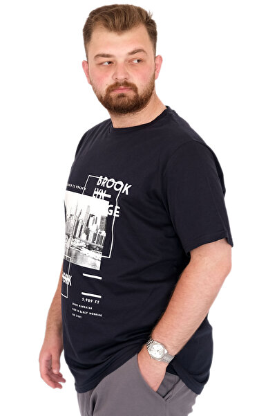 ModeXL Ανδρικό μπλουζάκι Mode XL με λαιμόκοψη New York U25005 Navy Blue