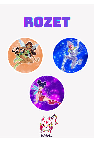 Hara Company Winx Layla, Musa ve Tecna Rozet 3’lü Rozet