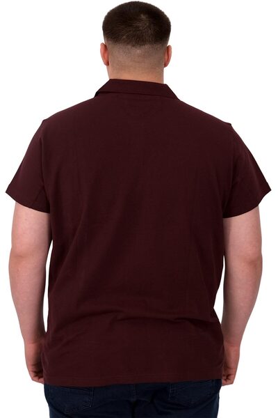 ModeXL Fashion XL Large Size Men's T-Shirt Polo Flag U25304 Plum