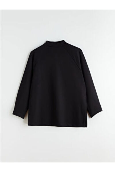 LC Waikiki Lcw Modestblack High Neck Oversize Women's Sweatshirt Tunic