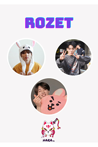 Hara Company BTS Kpop Jeon Jungkook Rozet 3’lü Rozet v2