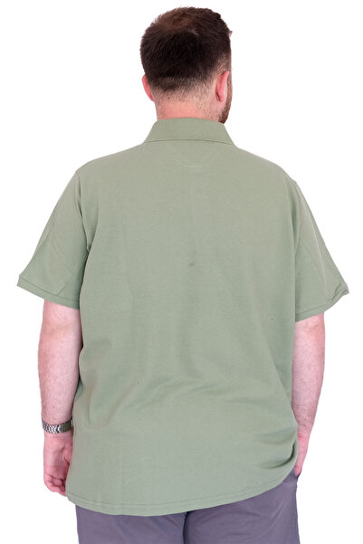 ModeXL Fashion XL Large Size Men's T-Shirt Polo Neck Real U25309 Çağla