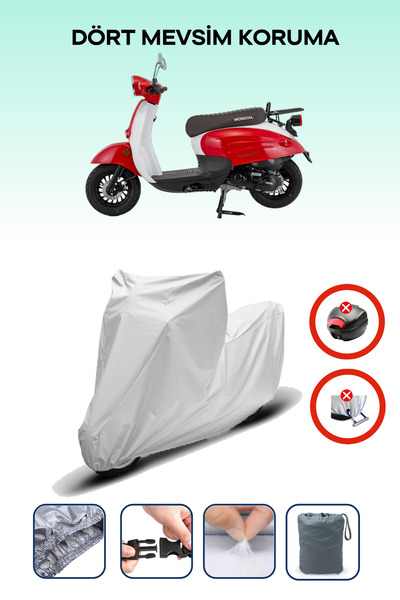 Breen Gray Mondial 50 Turismo Compatible Motorcycle Cover, Protective Cover