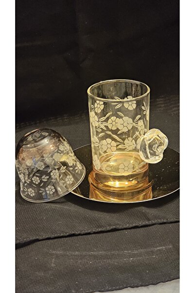 Keopsantique home Amber Color Tea and Coffee Set with Rose Handle