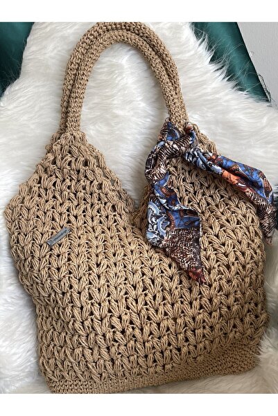 Melonndesign Τσάντα ώμου, ψάθινη τσάντα, χειροποίητη, παραλίας
