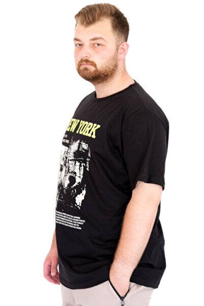 ModeXL Mode XL Великий розмір Чоловіча футболка Велосипедна Ysks NEW YORK U25036 Чорна