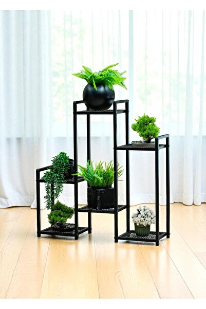 Bye Concept More DEKORATİF METAL 6 RAFLI SAKSILIK KATLI DİKEY SAKSI STANDI Çİ...