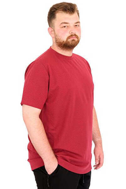 ModeXL Fashion XL Large Size Men's T-Shirt Crew Neck Dore U25034 Burgundy