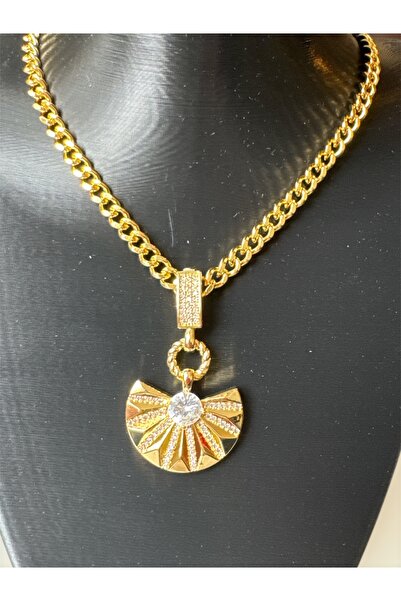 Aleda قلادة مروحية من الحجر الذهبي الفولاذي